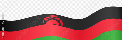 Malawi flag wave isolated on png or transparent background vector illustration. photo