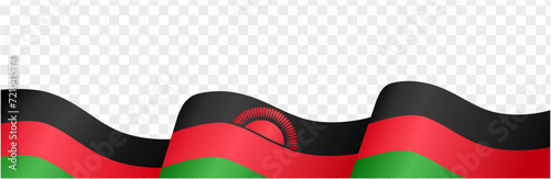 Malawi flag wave isolated on png or transparent background vector illustration.