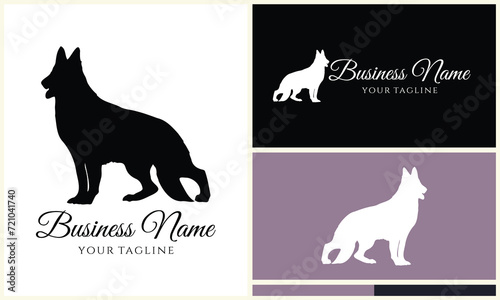 silhouette fox wolf logo template