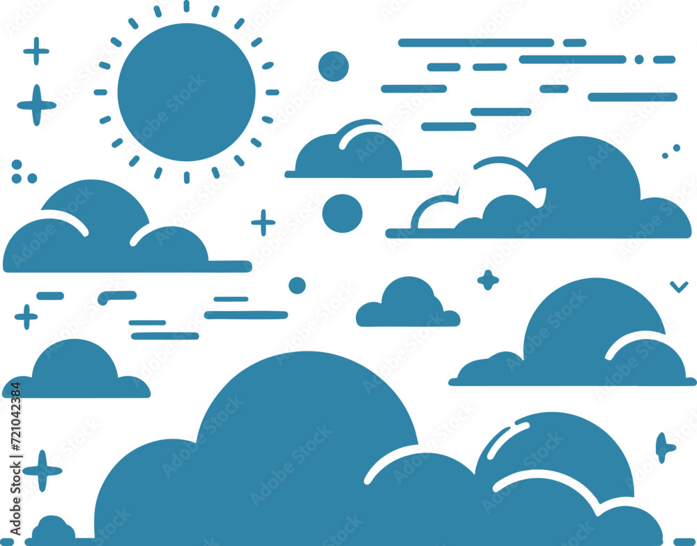clouds illustration in the sky in black silhouette  
 Set Generated by Ai