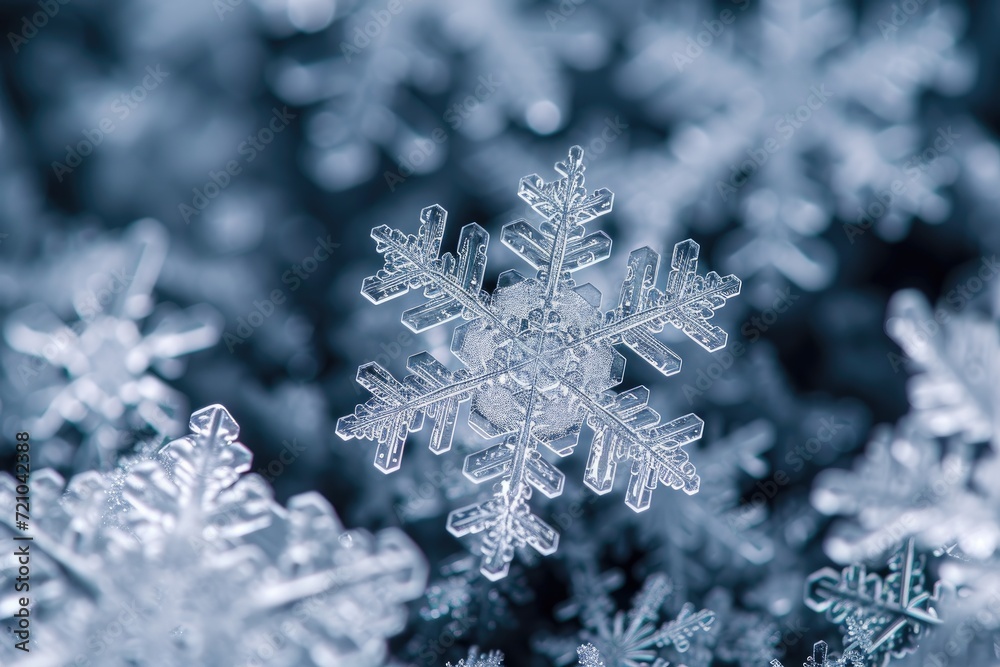 Winter background with icy snowflakes. Winter background with icy snowflakes.