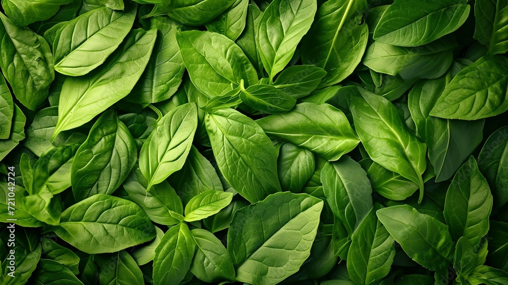 Fresh organic green herb leaves tea