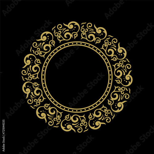 Decorative Ornament frame for design template. Elegant vector element Eastern style, place for text. Outline floral border. Lace illustration for invitations and greeting cards.