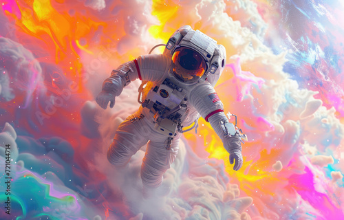 astronaut in space beautiful planet © Kien