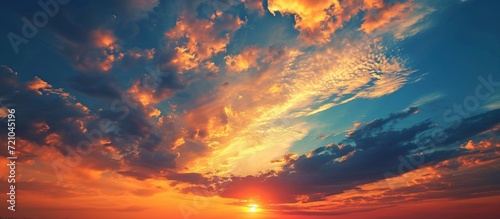 Marvelous Cloudy Sky Sunset Background - A Breathtaking Blend of Cloudy Sky, Sunset, and Background Creates a Captivating Image photo