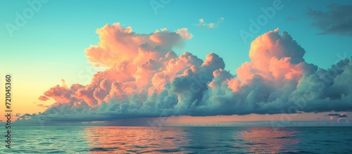 Beautiful Cloudscape over Summer Seas before the Stunning Sunset