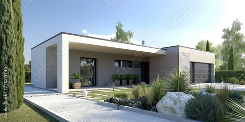 A small flat roof modern house