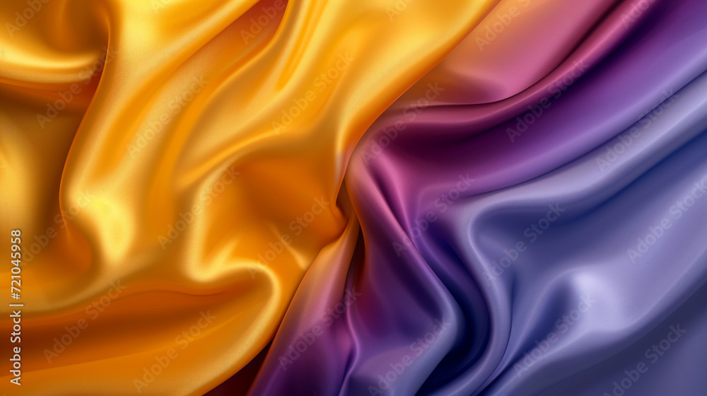 Obraz premium Yellow, blue-purple, and red-purple silk background vector presentation design