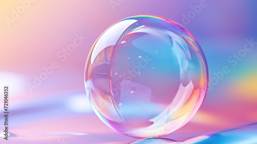 3d rendering of a bubble in water on a colorful background. Generative AI