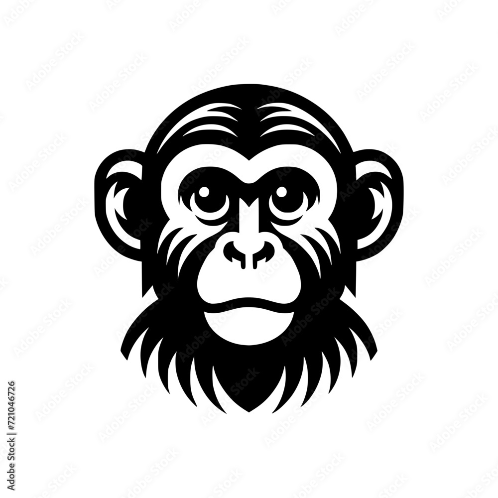black and cartoon illustration of a monkey