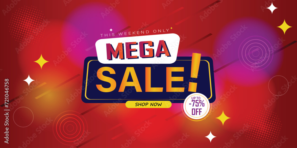 Fototapeta premium Sale banner template design . Super Sale, end of season special offer banner. vector illustration.