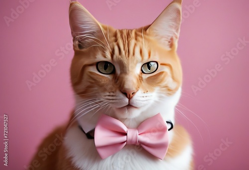  background tie pink space cat ginger Copy bow Elegant