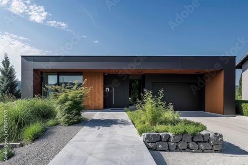 A small flat roof modern house