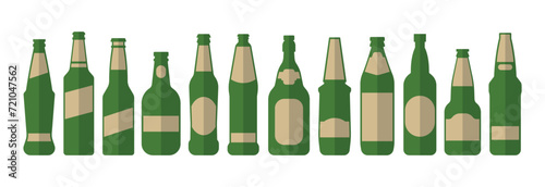 Beer bottles colored flat objects