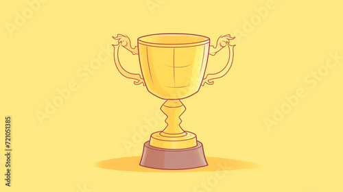 A golden trophy against a yellow background water color, cartoon, hand drawing, animation 3D, vibrant, minimalist style. ai generated.