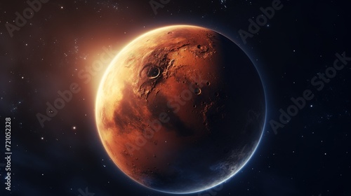 Mars Planet in Space. Celestial, Cosmic, Solar System, Astronomy, Universe, Galactic, Planetary 