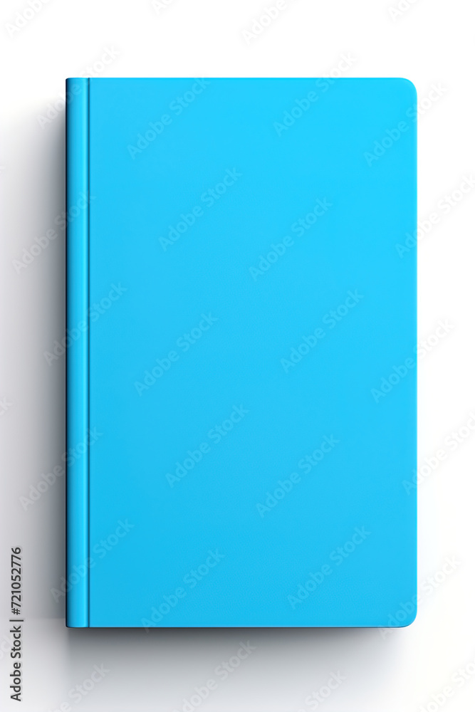 A light blue book cover mockup isolated on white background. A light blue book cover mockup isolated on white background.