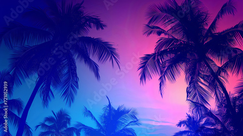 blue and purple coconut tree vector