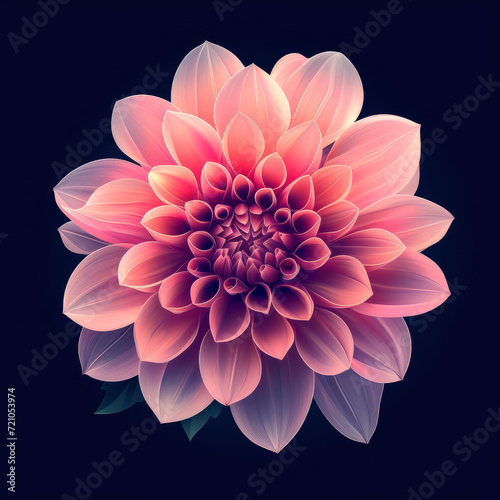 Radiant Pink Dahlia Flower Digital Art
