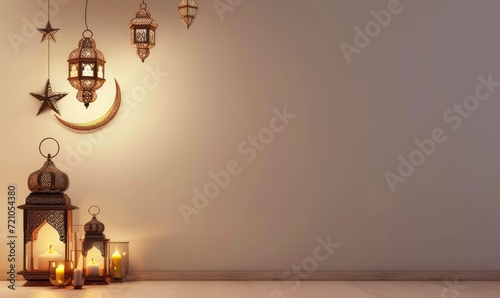 Eid al-Fitr celebration with empty space © Pumapala
