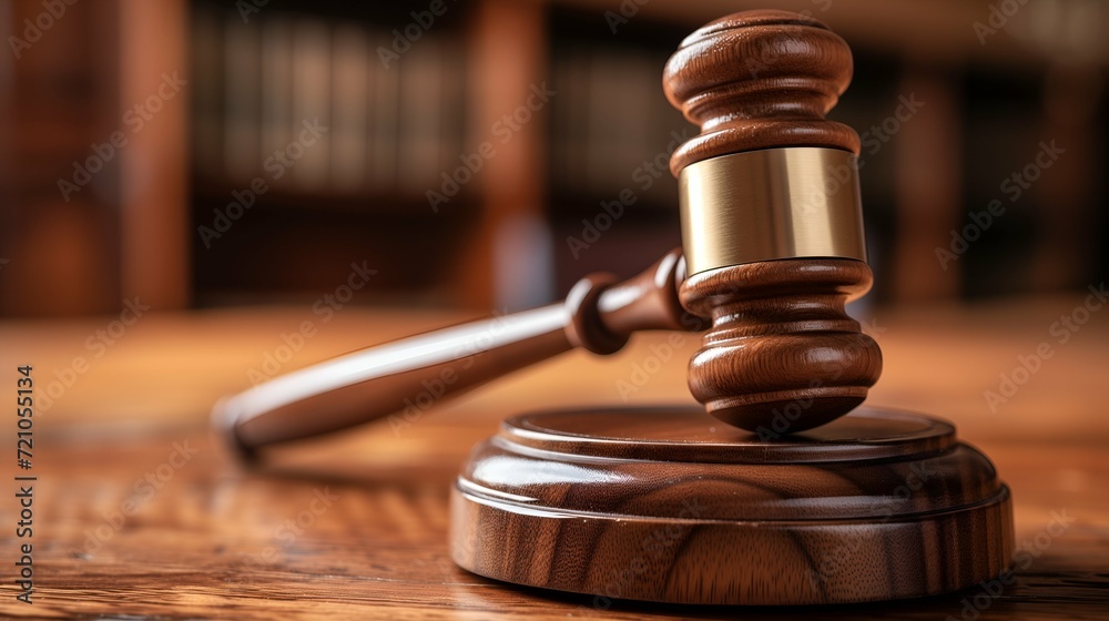 Wooden judge's gavel on a wooden table. Law concept Wooden judge's gavel on a wooden table. Law concept