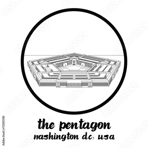 Circle Icon The Pentagon. vector illustration