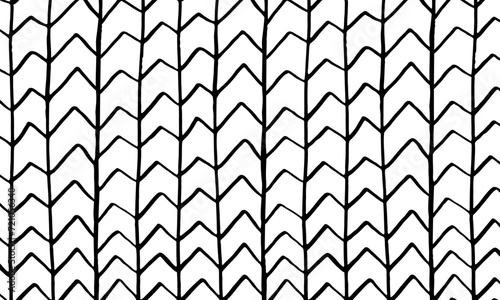 Abstract horizontal doodle background with black marker under clipping mask
