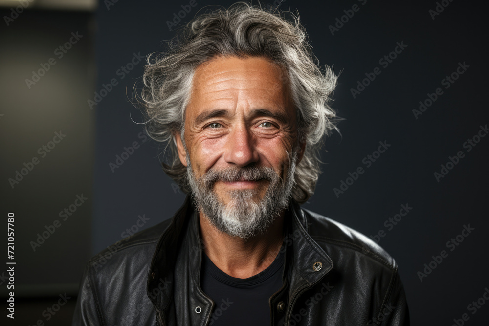 Smile man male adult face portrait isolated attractive person beard confident mature caucasian senior