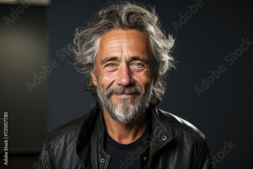 Smile man male adult face portrait isolated attractive person beard confident mature caucasian senior