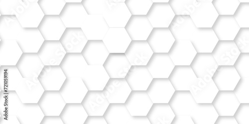 Fototapeta Naklejka Na Ścianę i Meble -  Abstract 3d background with hexagons pattern with hexagonal white and gray technology line paper background. Hexagonal vector grid tile and mosaic structure mess cell. white and gray hexagon.