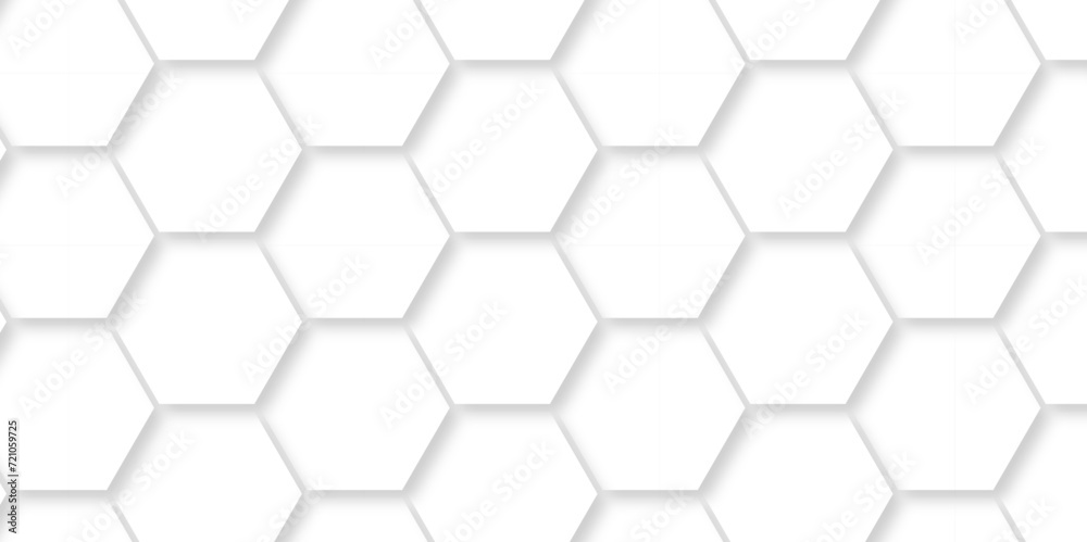 Abstract 3d background with hexagons pattern with hexagonal white and gray technology line paper background. Hexagonal vector grid tile and mosaic structure mess cell. white and gray hexagon. Abstract 3d background with hexagons pattern with hexagonal white and gray technology line paper background. Hexagonal vector grid tile and mosaic structure mess cell. white and gray hexagon.
