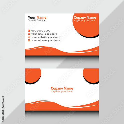 simple attractive business card for company with white and orange color . 