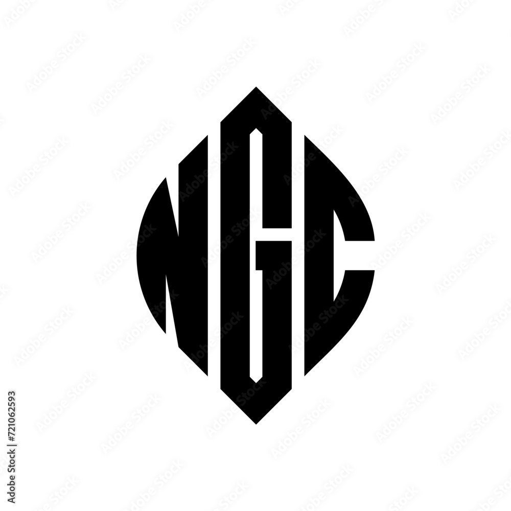 NGC circle letter logo design with circle and ellipse shape. NGC ellipse letters with typographic style. The three initials form a circle logo. NGC circle emblem abstract monogram letter mark vector. NGC circle letter logo design with circle and ellipse shape. NGC ellipse letters with typographic style. The three initials form a circle logo. NGC circle emblem abstract monogram letter mark vector.