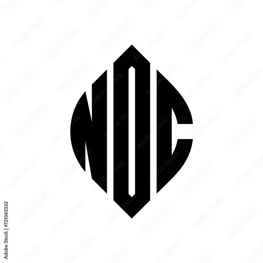 NOC circle letter logo design with circle and ellipse shape. NOC ellipse letters with typographic style. The three initials form a circle logo. NOC circle emblem abstract monogram letter mark vector. NOC circle letter logo design with circle and ellipse shape. NOC ellipse letters with typographic style. The three initials form a circle logo. NOC circle emblem abstract monogram letter mark vector.