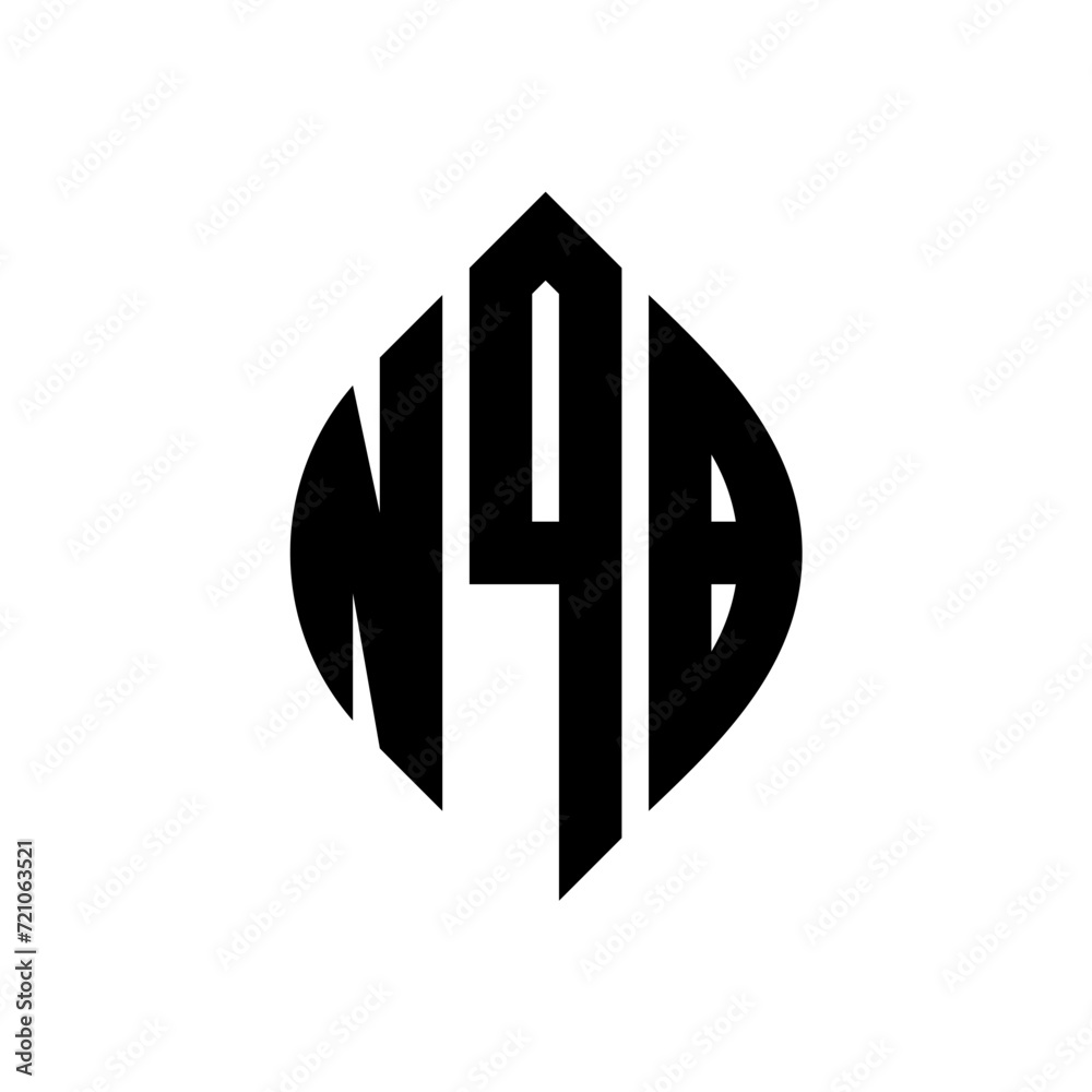 NQB circle letter logo design with circle and ellipse shape. NQB ellipse letters with typographic style. The three initials form a circle logo. NQB circle emblem abstract monogram letter mark vector. NQB circle letter logo design with circle and ellipse shape. NQB ellipse letters with typographic style. The three initials form a circle logo. NQB circle emblem abstract monogram letter mark vector.