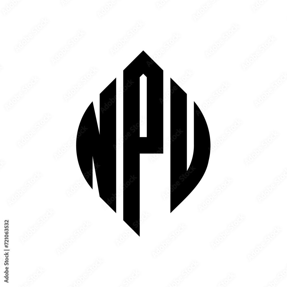 NPU circle letter logo design with circle and ellipse shape. NPU ellipse letters with typographic style. The three initials form a circle logo. NPU circle emblem abstract monogram letter mark vector. NPU circle letter logo design with circle and ellipse shape. NPU ellipse letters with typographic style. The three initials form a circle logo. NPU circle emblem abstract monogram letter mark vector.