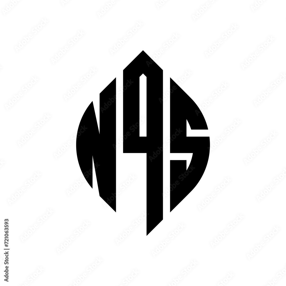 NQS circle letter logo design with circle and ellipse shape. NQS ellipse letters with typographic style. The three initials form a circle logo. NQS circle emblem abstract monogram letter mark vector. NQS circle letter logo design with circle and ellipse shape. NQS ellipse letters with typographic style. The three initials form a circle logo. NQS circle emblem abstract monogram letter mark vector.