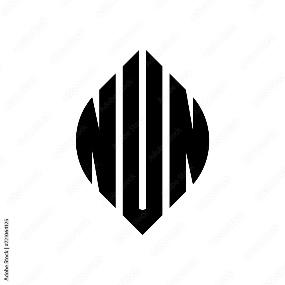 NUN circle letter logo design with circle and ellipse shape. NUN ellipse letters with typographic style. The three initials form a circle logo. NUN circle emblem abstract monogram letter mark vector. NUN circle letter logo design with circle and ellipse shape. NUN ellipse letters with typographic style. The three initials form a circle logo. NUN circle emblem abstract monogram letter mark vector.