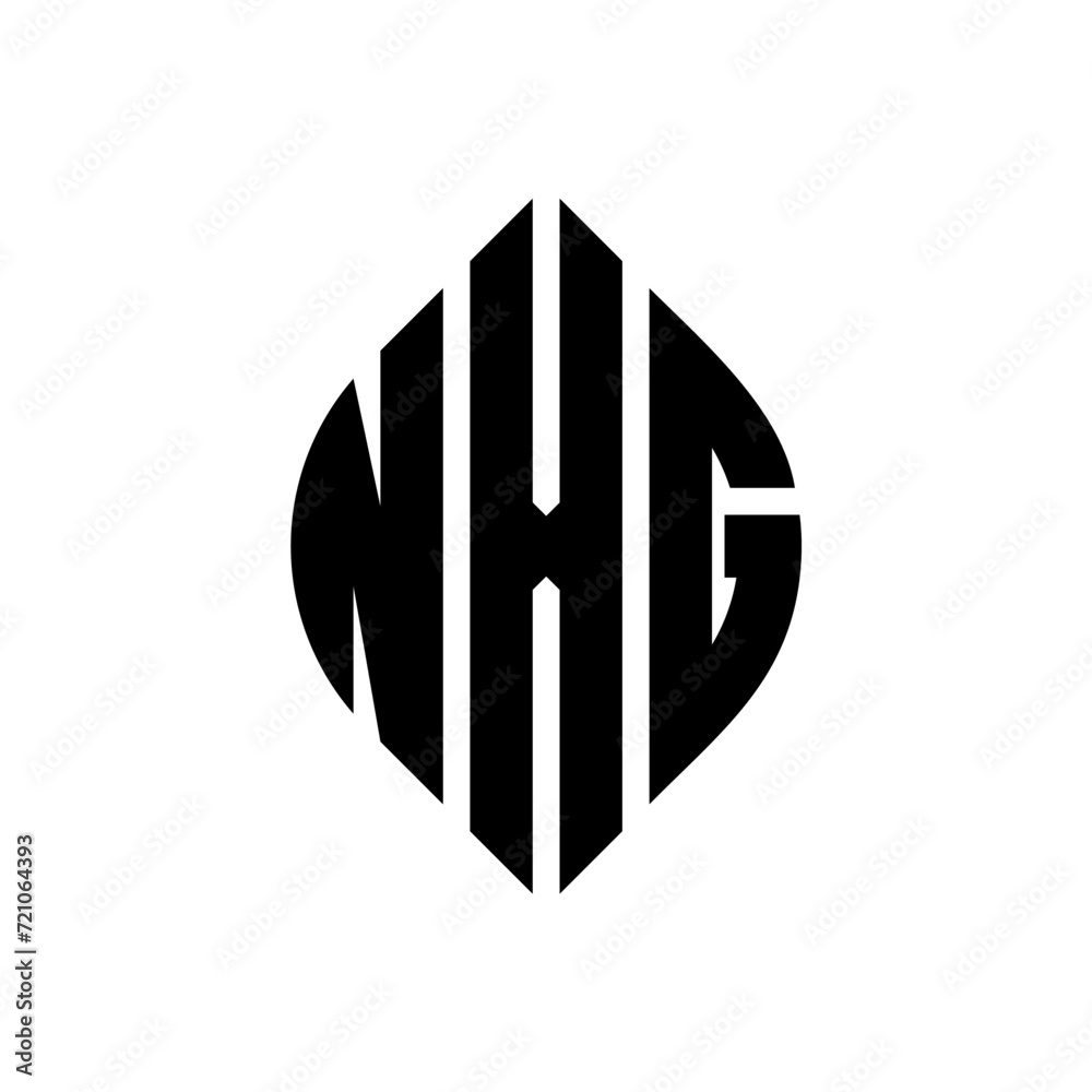 NXG circle letter logo design with circle and ellipse shape. NXG ellipse letters with typographic style. The three initials form a circle logo. NXG circle emblem abstract monogram letter mark vector. NXG circle letter logo design with circle and ellipse shape. NXG ellipse letters with typographic style. The three initials form a circle logo. NXG circle emblem abstract monogram letter mark vector.