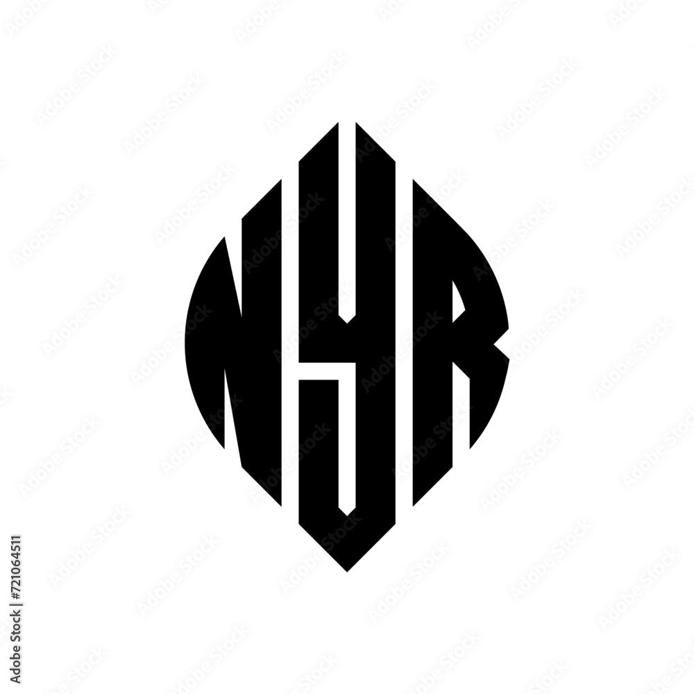 NYR circle letter logo design with circle and ellipse shape. NYR ellipse letters with typographic style. The three initials form a circle logo. NYR circle emblem abstract monogram letter mark vector. NYR circle letter logo design with circle and ellipse shape. NYR ellipse letters with typographic style. The three initials form a circle logo. NYR circle emblem abstract monogram letter mark vector.