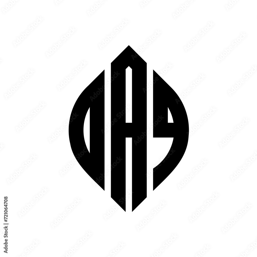 OAQ circle letter logo design with circle and ellipse shape. OAQ ellipse letters with typographic style. The three initials form a circle logo. OAQ circle emblem abstract monogram letter mark vector. OAQ circle letter logo design with circle and ellipse shape. OAQ ellipse letters with typographic style. The three initials form a circle logo. OAQ circle emblem abstract monogram letter mark vector.