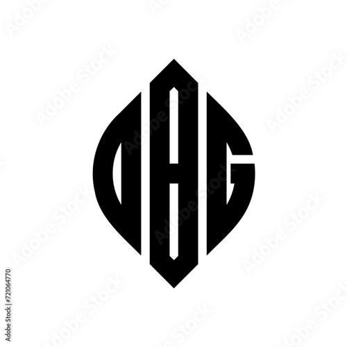 OBG circle letter logo design with circle and ellipse shape. OBG ellipse letters with typographic style. The three initials form a circle logo. OBG circle emblem abstract monogram letter mark vector. photo