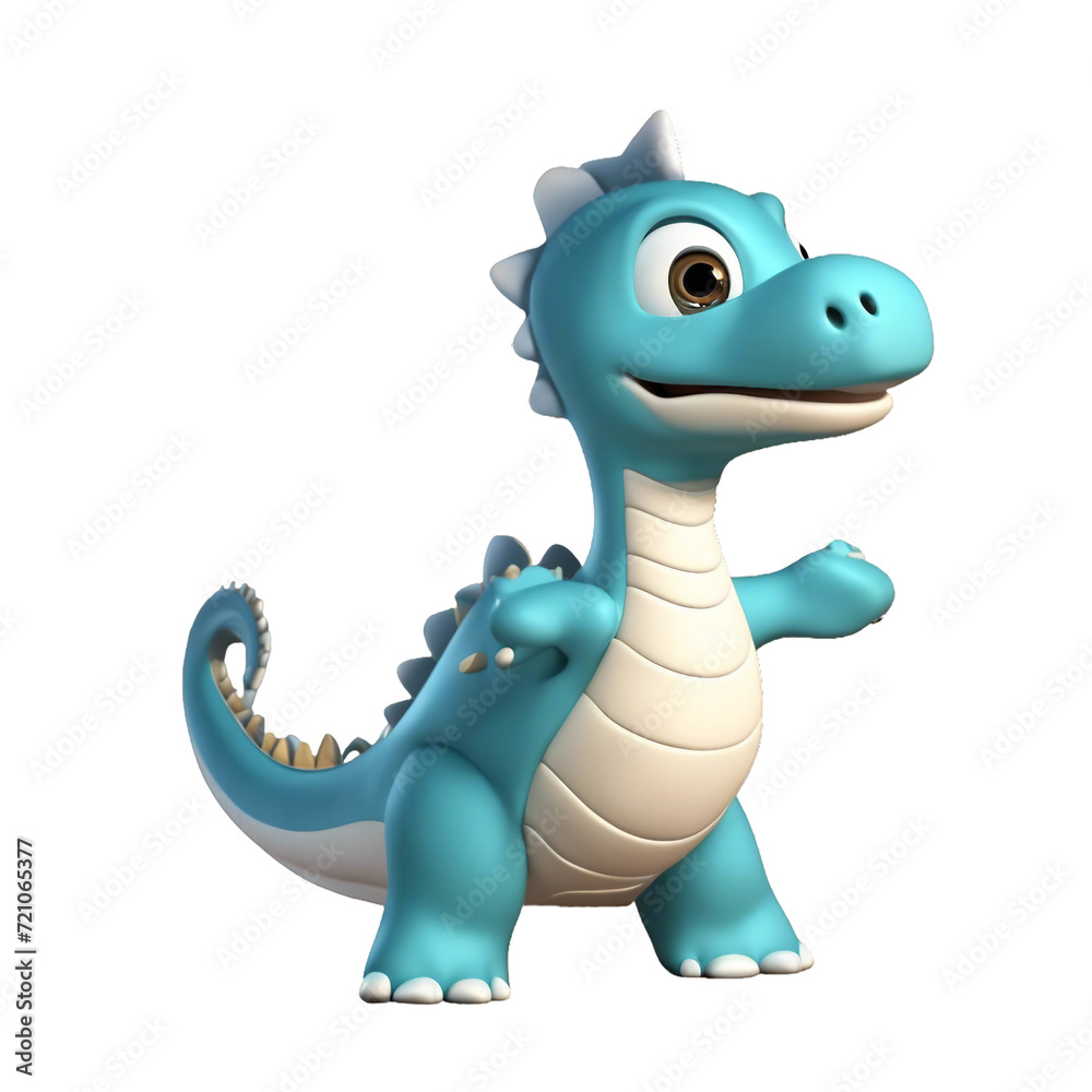 Naklejka premium Cute plesiosaurus dinosaur cartoon with white background create by Ai