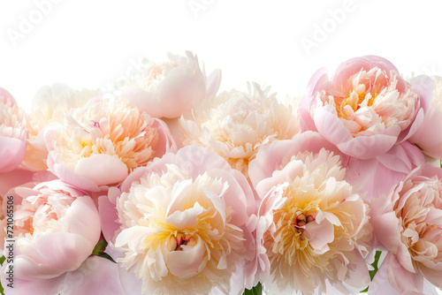 An opulent display of isolated peonies against a luxurious white background