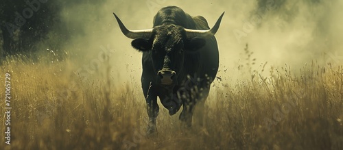 A longing bull craving open freedom. photo