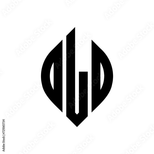 OLO circle letter logo design with circle and ellipse shape. OLO ellipse letters with typographic style. The three initials form a circle logo. OLO circle emblem abstract monogram letter mark vector. photo