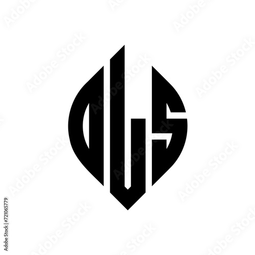 OLS circle letter logo design with circle and ellipse shape. OLS ellipse letters with typographic style. The three initials form a circle logo. OLS circle emblem abstract monogram letter mark vector.