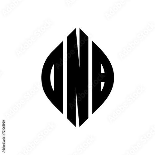 ONB circle letter logo design with circle and ellipse shape. ONB ellipse letters with typographic style. The three initials form a circle logo. ONB circle emblem abstract monogram letter mark vector. photo