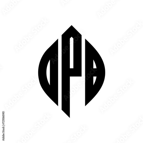 OPB circle letter logo design with circle and ellipse shape. OPB ellipse letters with typographic style. The three initials form a circle logo. OPB circle emblem abstract monogram letter mark vector.