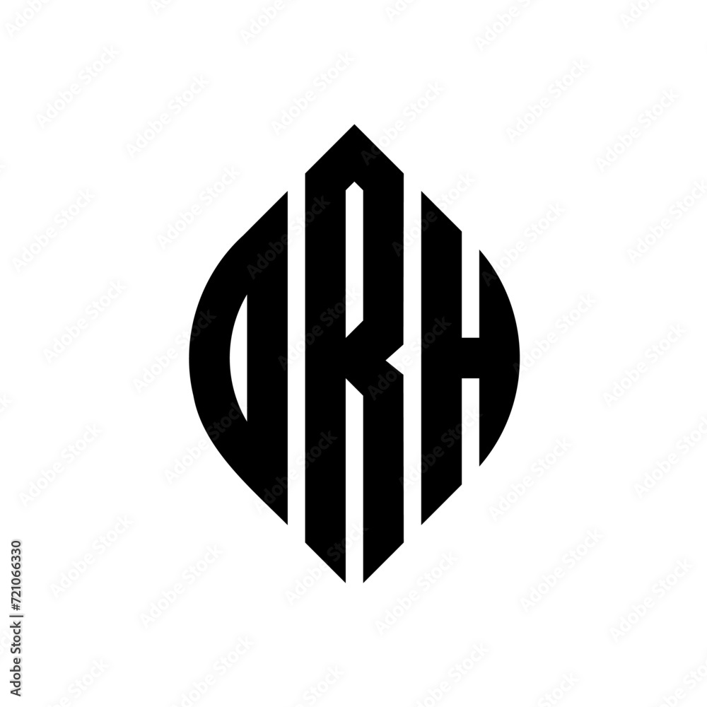 ORH circle letter logo design with circle and ellipse shape. ORH ellipse letters with typographic style. The three initials form a circle logo. ORH circle emblem abstract monogram letter mark vector. ORH circle letter logo design with circle and ellipse shape. ORH ellipse letters with typographic style. The three initials form a circle logo. ORH circle emblem abstract monogram letter mark vector.